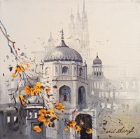 Zahid Ashraf, 12 x 12 inch, Acrylic on Canvas, Cityscape Painting, AC-ZHA-140